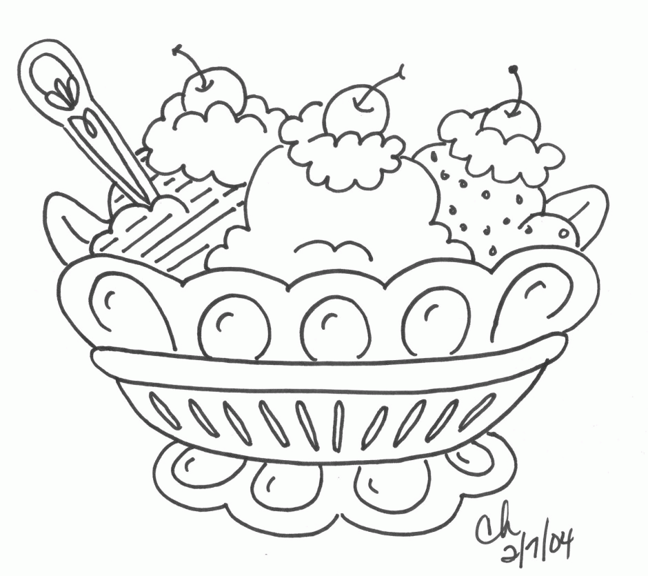 Banana Split Coloring Pages Coloring Home