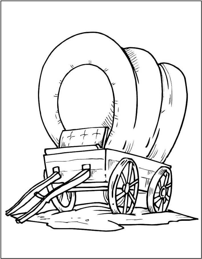 Covered Wagon Coloring Page | Cross Canyon Trail VBS