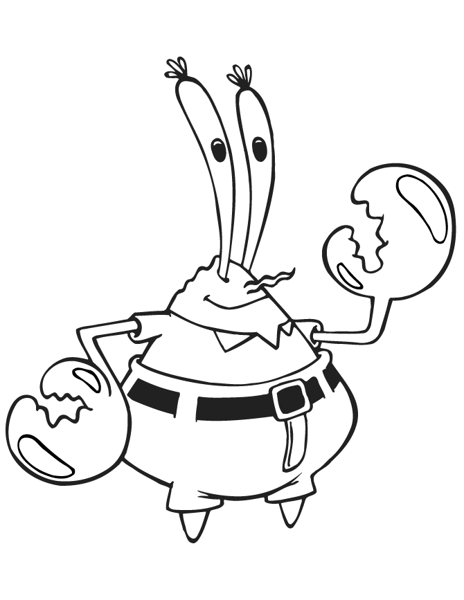 Spongebobs Cartoon Mr Krabs Coloring Page | Free Printable 