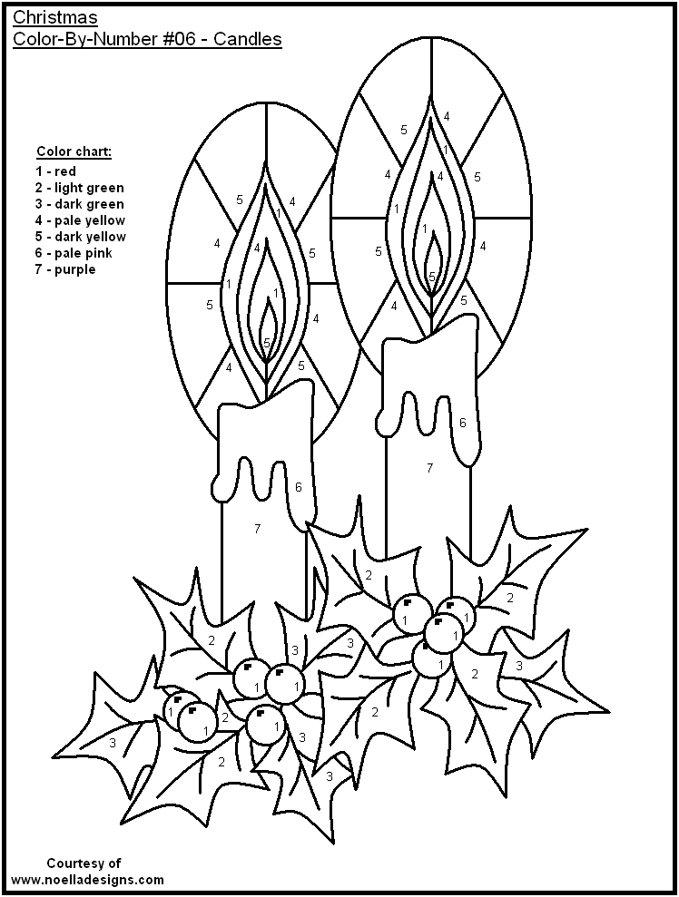 Free Color By Number Christmas Pictures