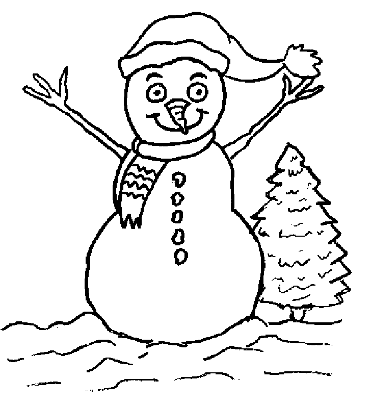 funny snowman of christmas coloring pages for kids