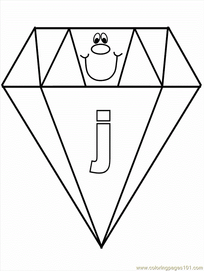 Coloring Pages J Diamond (Education > Alphabets) - free printable 