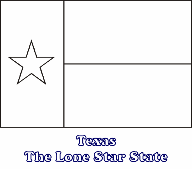 Texas state flag coloring page