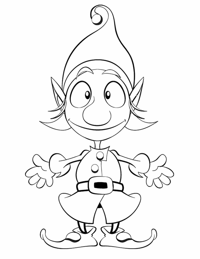 Elf Pictures To Color - Coloring Home