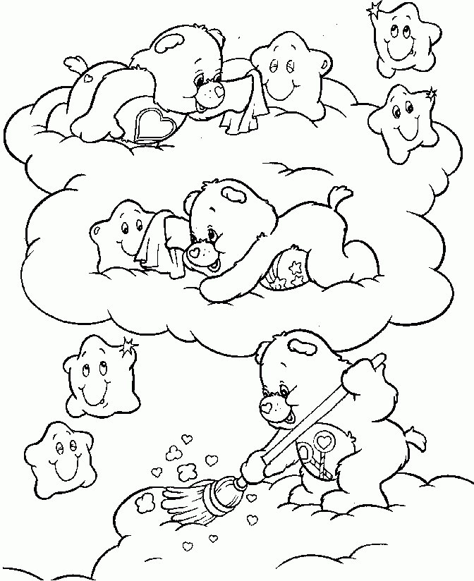 Rainbow Care Bears Coloring Drawing - Rainbow Coloring Pages 