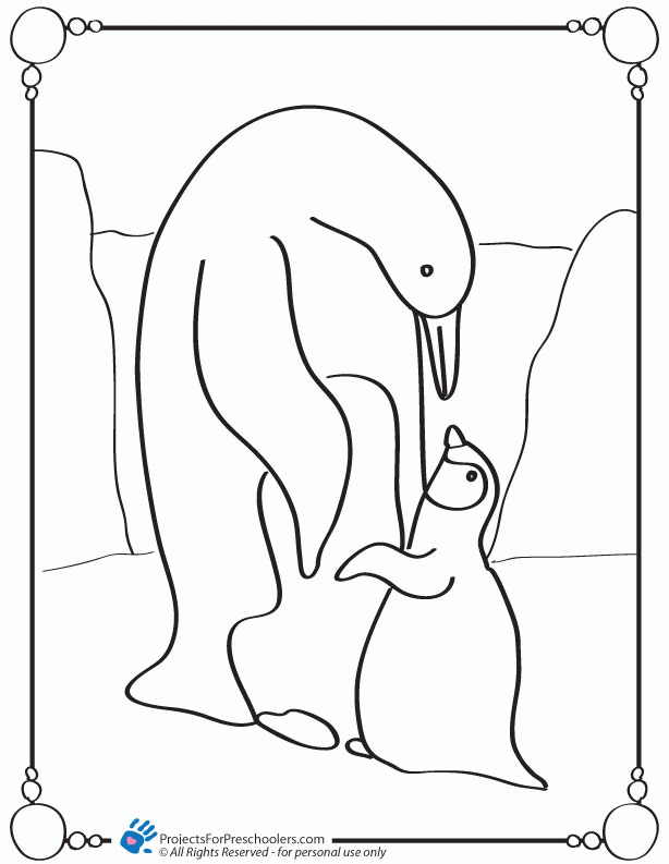 printable mama baby penguin coloring page from
