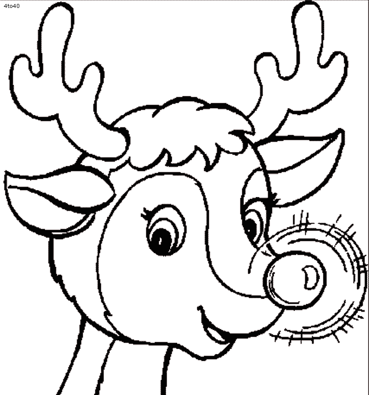 Coloring Book: Rudolph the Red Nosed Reindeer Coloring Page