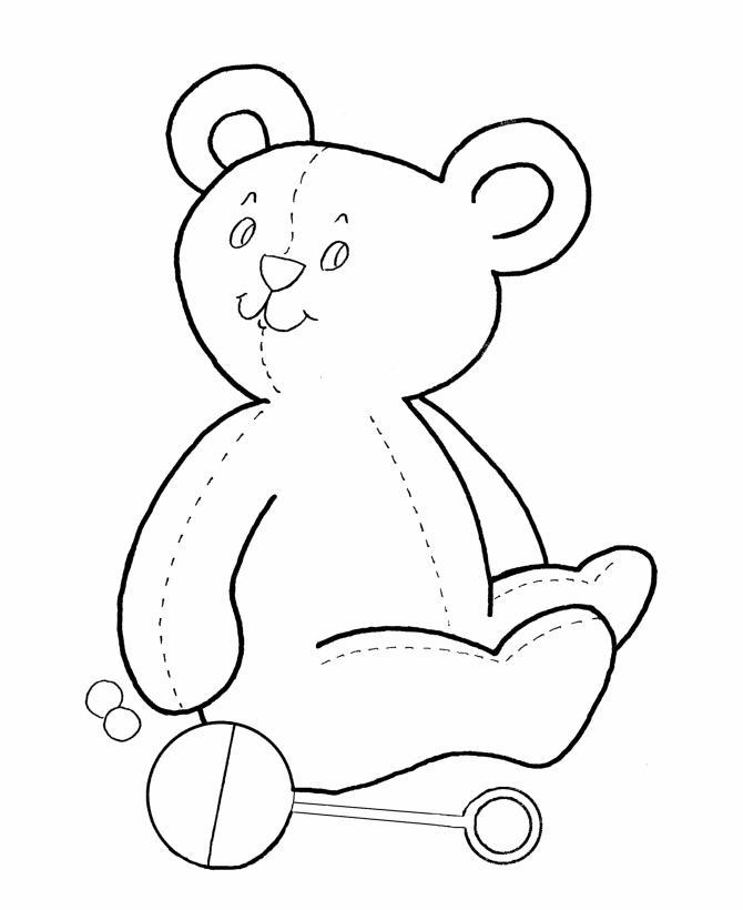 Learning Years: Teddy Bear Coloring Page - Simple Shape