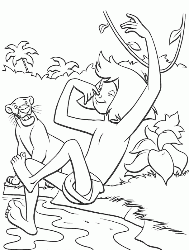 Jungle Book Mowgli And Hathi Coloring Page Car Pictures