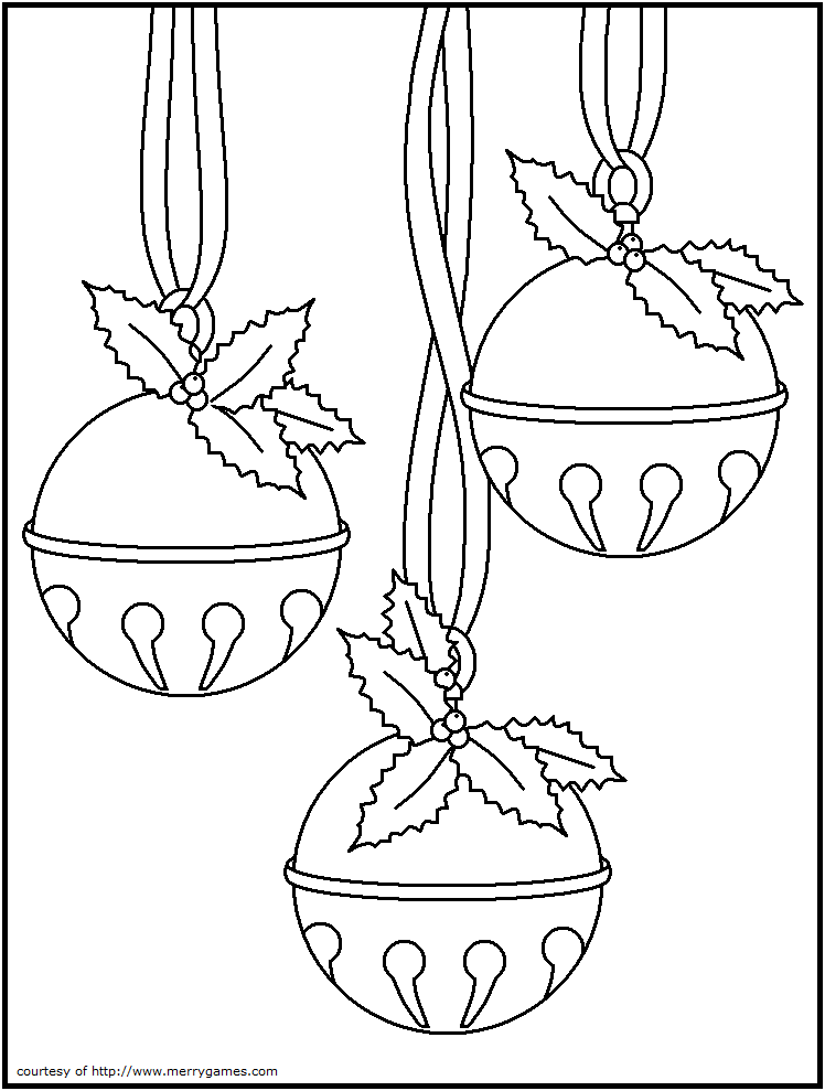 FREE Printable Christmas Coloring Pages - Bells & Wreaths