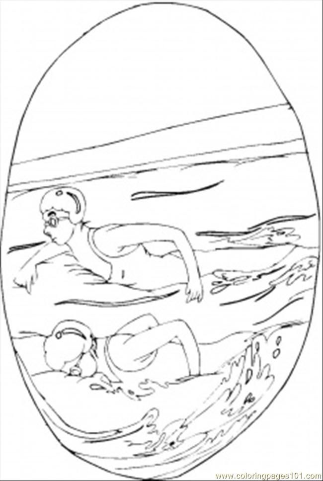 Coloring Page Of A Boy With A Swimming Float