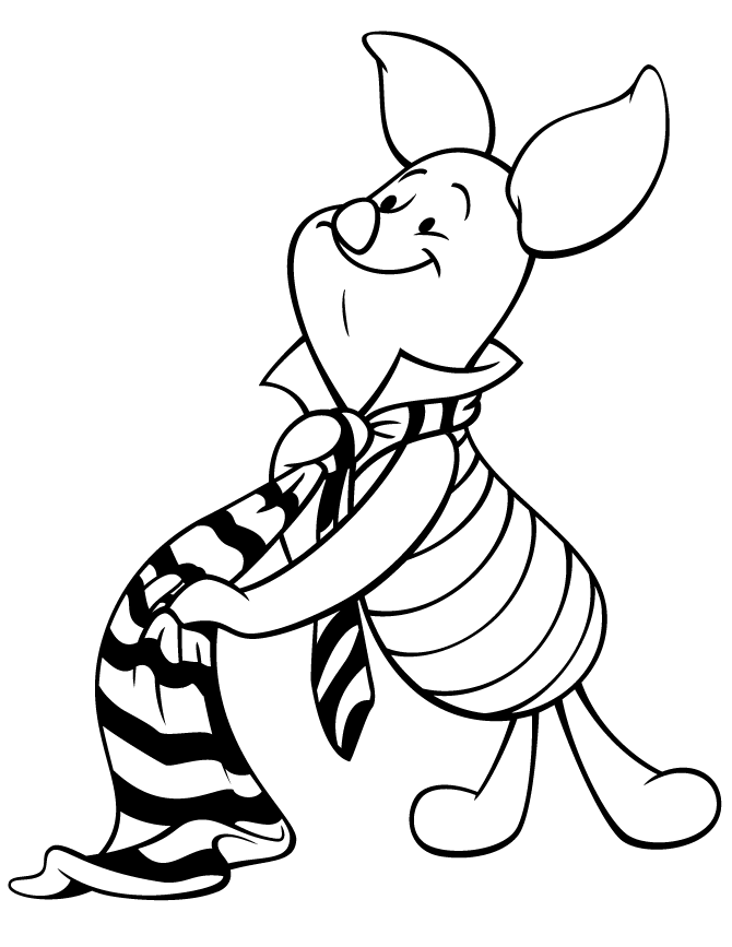 Cheerful Piglet Coloring Page | HM Coloring Pages