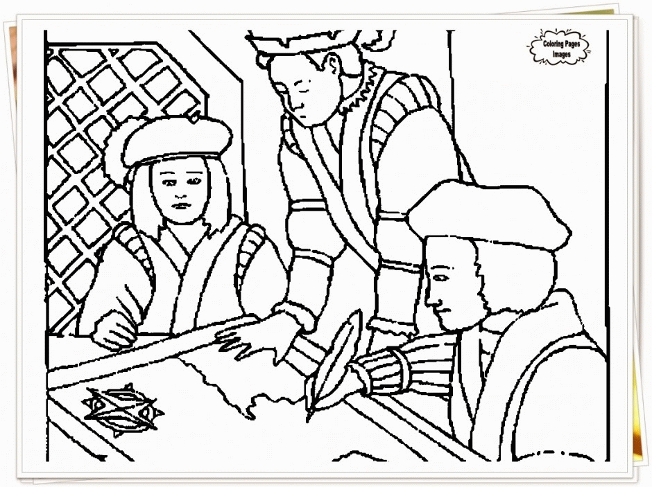 Coloring Pages Blessing The Voyage Holidays Columbus Day Free 