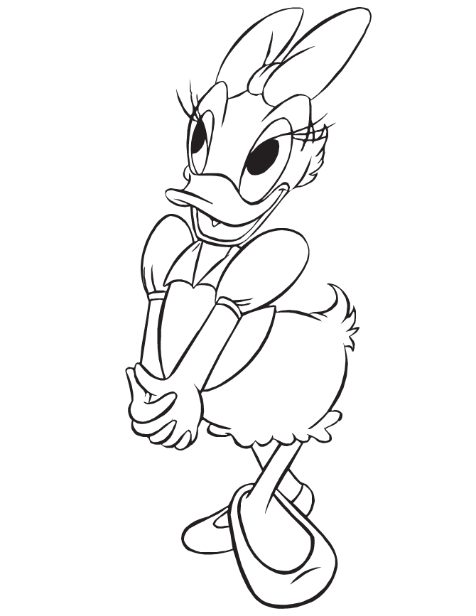 Daisy Duck Picture Portrait Coloring Page | Free Printable 