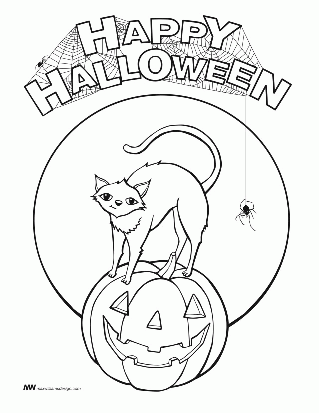 Free Printable Halloween Black Cat Coloring Pages Halloween Cats
