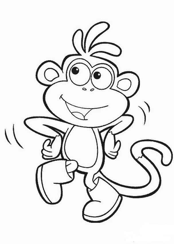 DORA THE EXPLORER coloring pages - Dancing Boots the Monkey