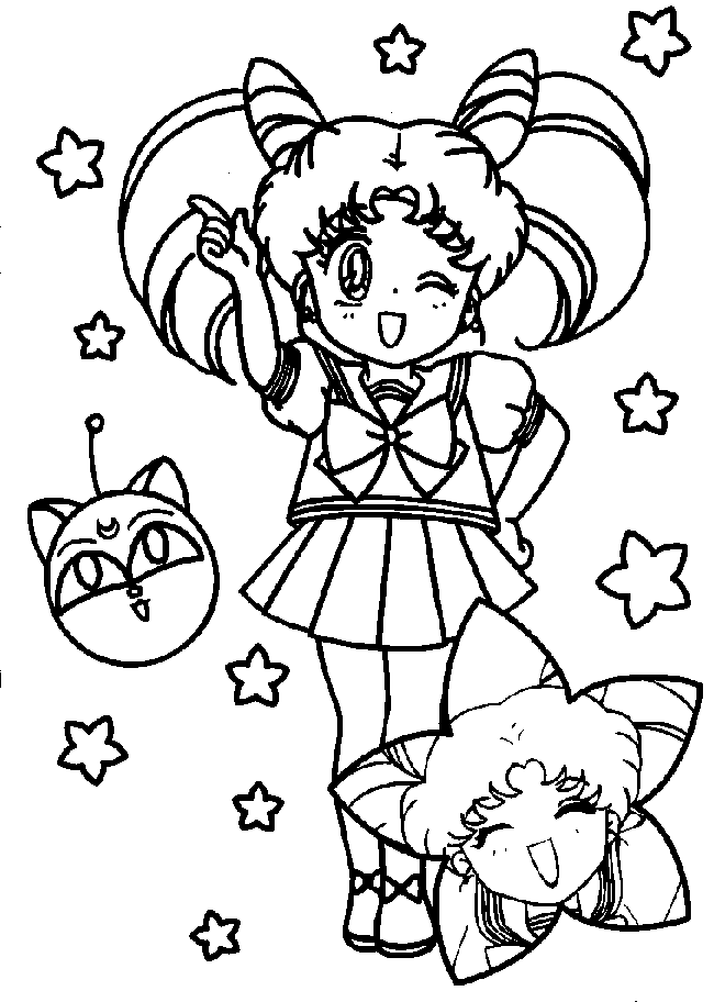 Sailor Moon Chibiusa Colouring Pages Page 2 Coloring Home