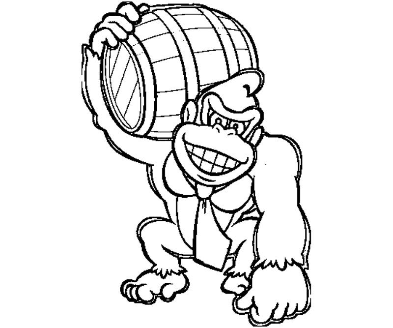 Donkey Kong Coloring Page Coloring Home