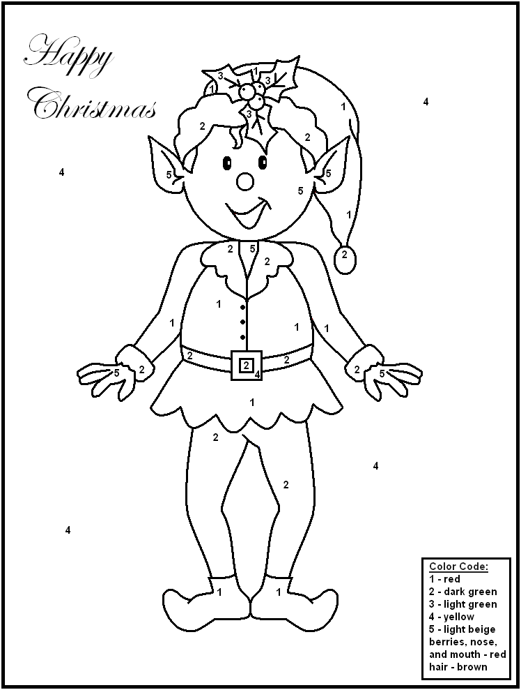 Christmas Color By Number Printables - Coloring Home