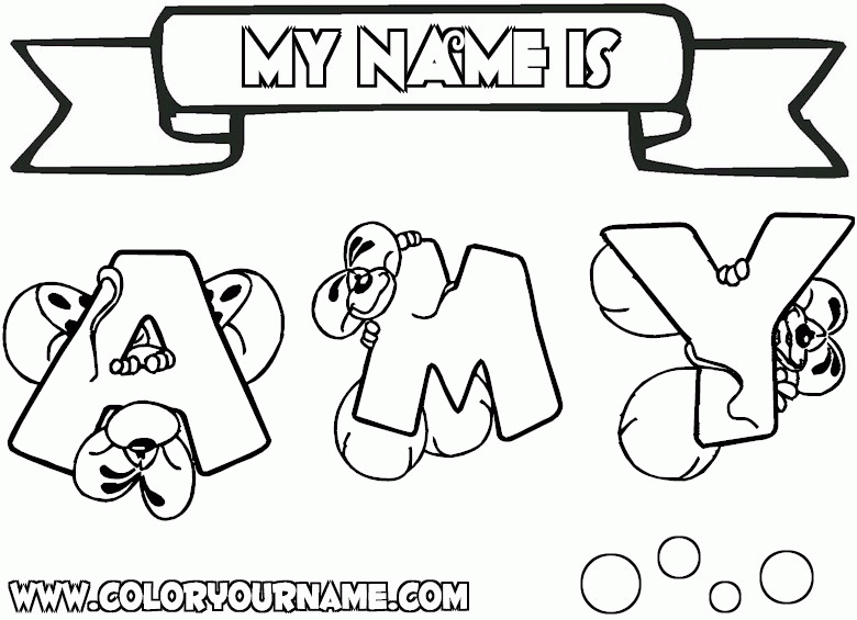 amy girl name coloring page