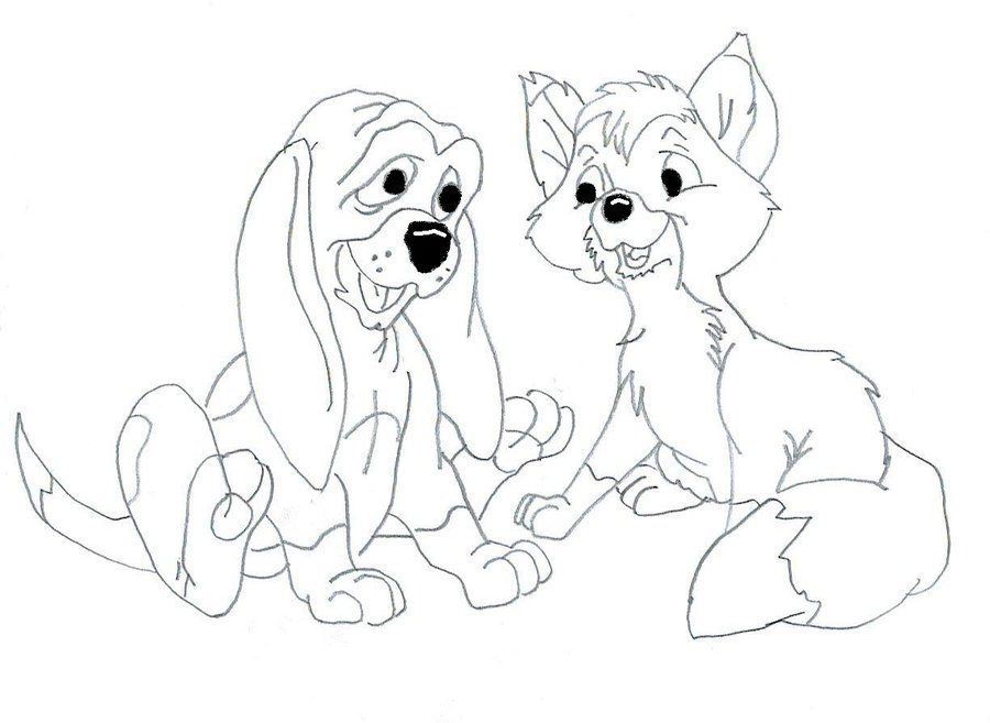 free coloring pages fox and the hound : Printable Coloring Sheet 