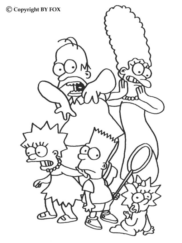 THE SIMPSON FAMILY coloring pages - Scary Simpsons family