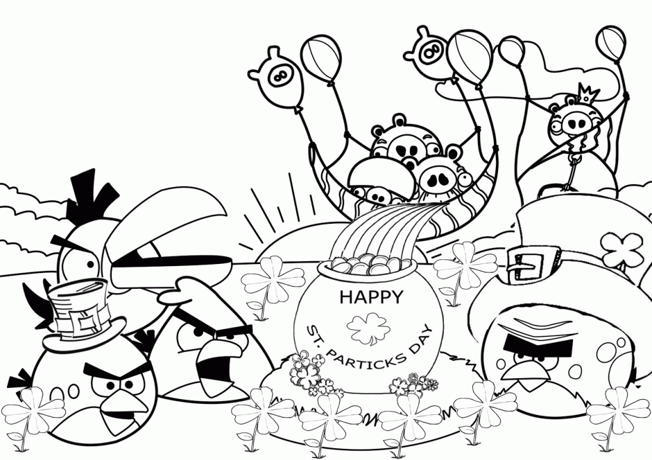 Angry Birds Happy Birthday Coloring Pages Printable Washington