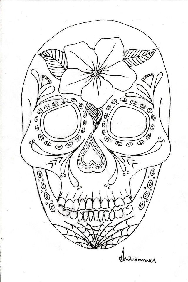 Viewing Gallery For Day Of The Dead Coloring Page 84282 Day Of The 