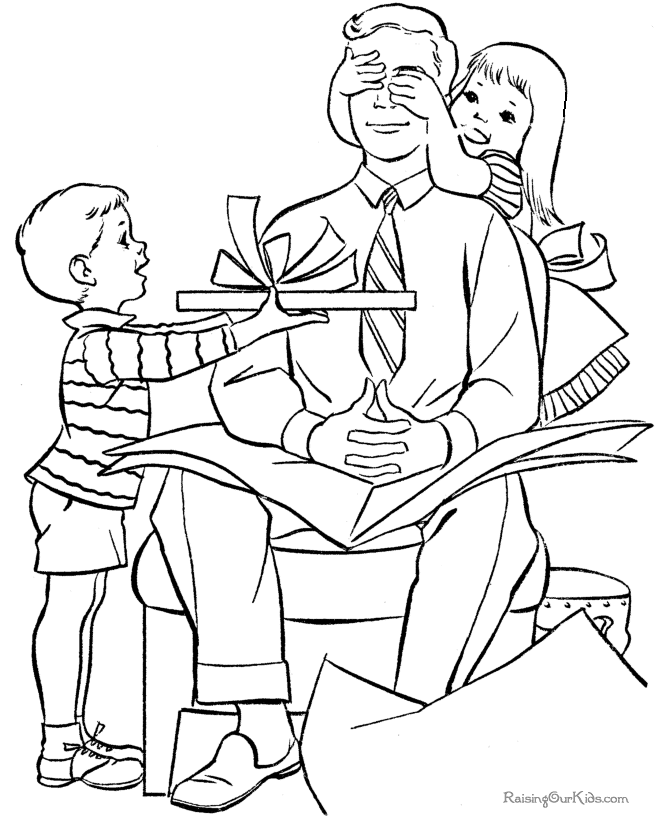 Father's Day Coloring Page 001