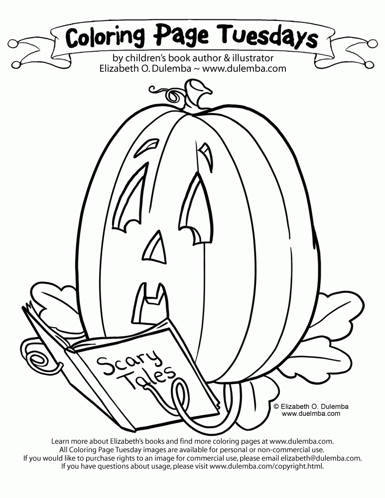 dulemba: Coloring Page Tuesday - Scaredy pumpkin and GIVEAWAY!