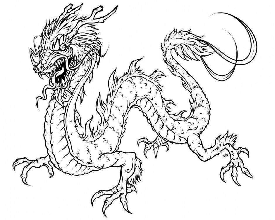 Detailed Dragon Coloring Page