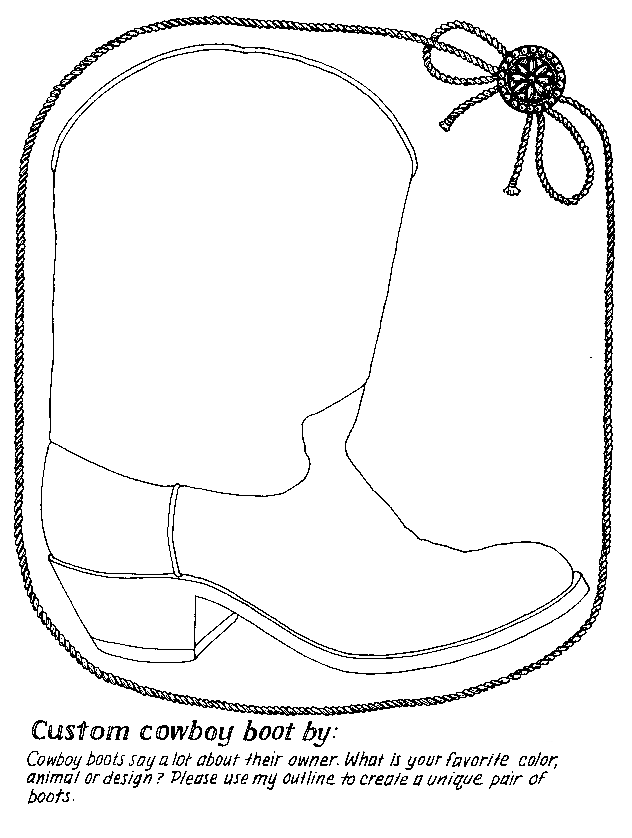 Search Results » Cowboy Boot Coloring Page