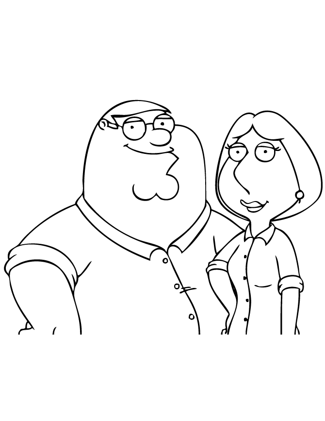 Peter And Lois Coloring Page