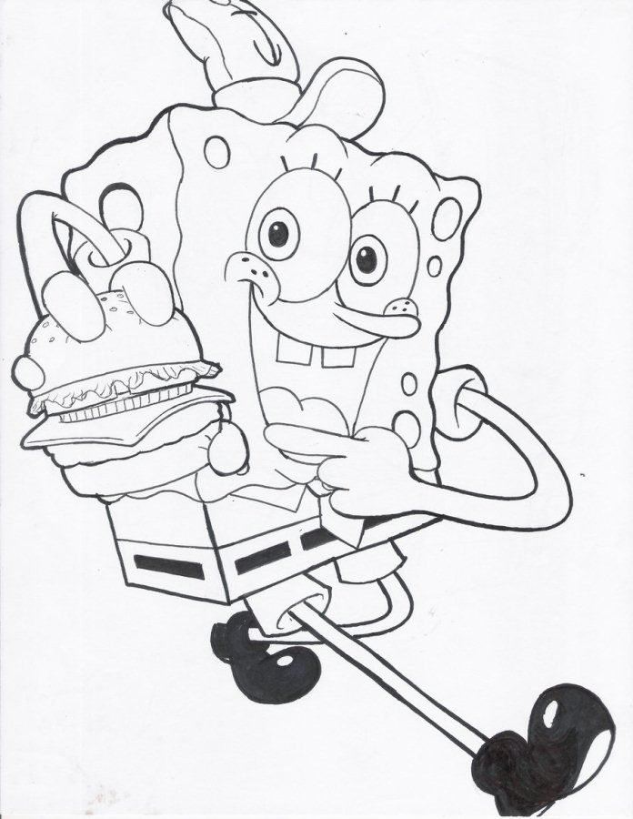 Punk Spongebob Coloring Page Free | Kids Coloring Page