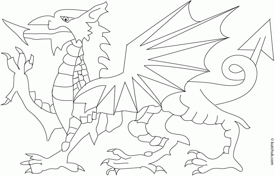 GreatAuntcouk Printable Colouring Pages Welsh Dragons