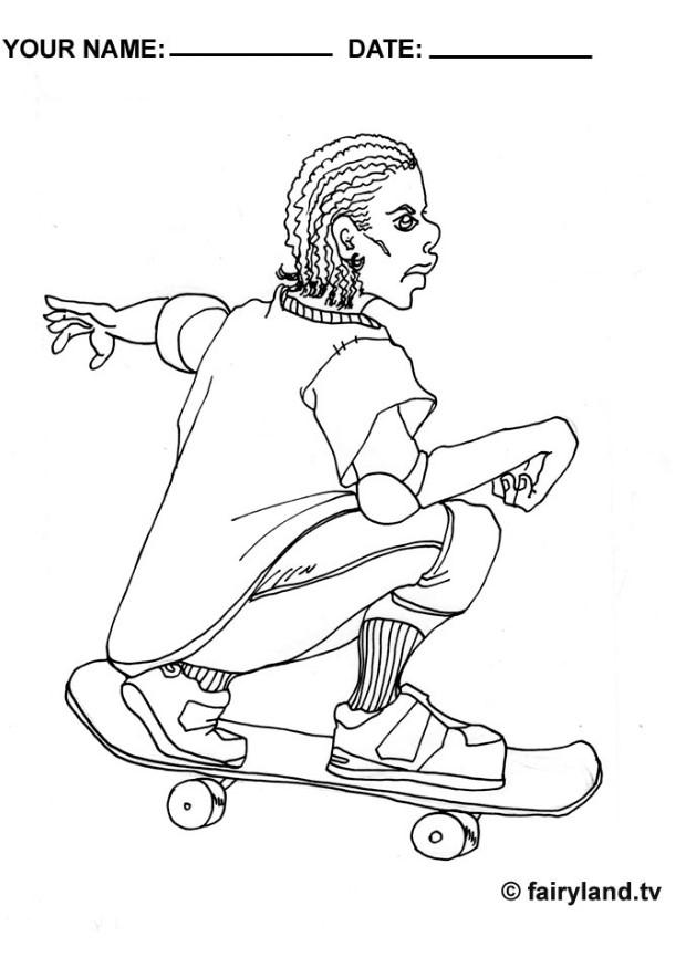 Skateboarding-coloring-pages-6 | Free Coloring Page Site