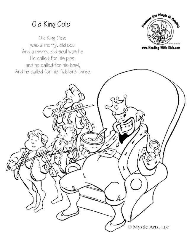 Old King Cole coloring page | nursery rhymes