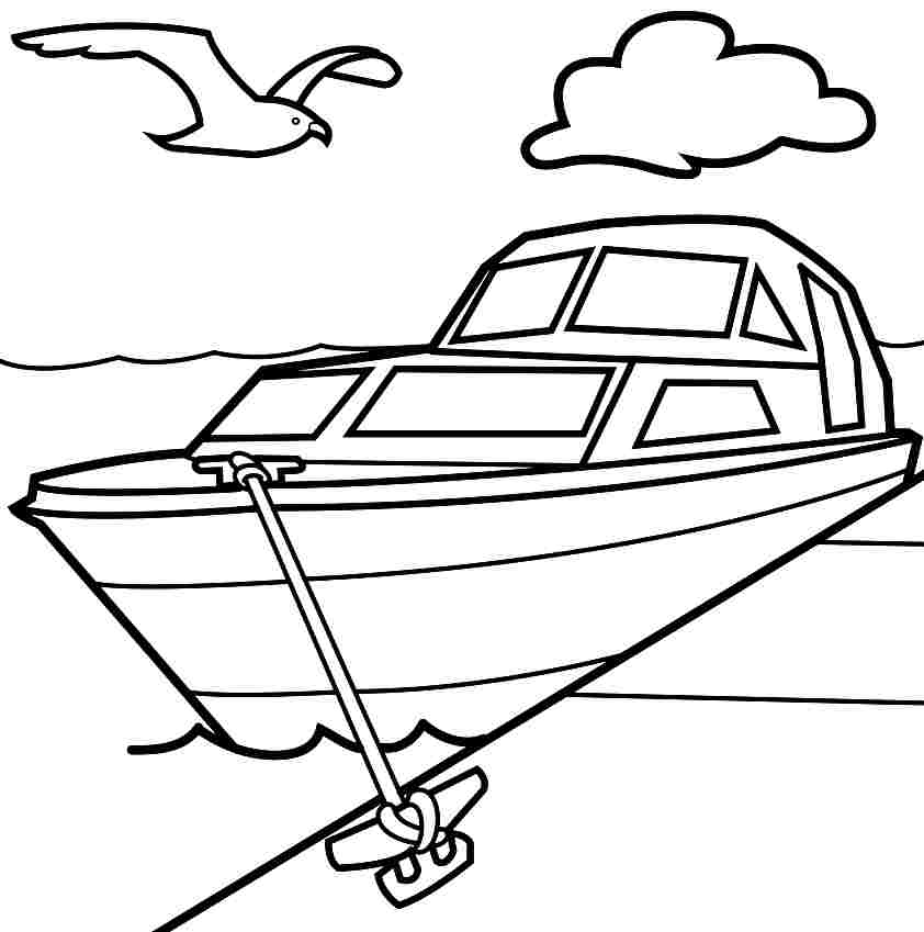 Motor boat coloring page