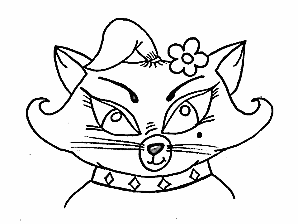 Cat Face Coloring Page - Coloring Home