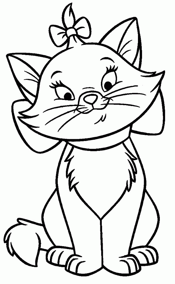 The Aristocats Character Marie Coloring Pages | Bulk Color