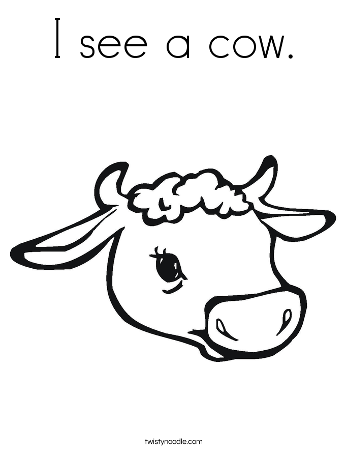 c is for cow coloring pages - photo #34