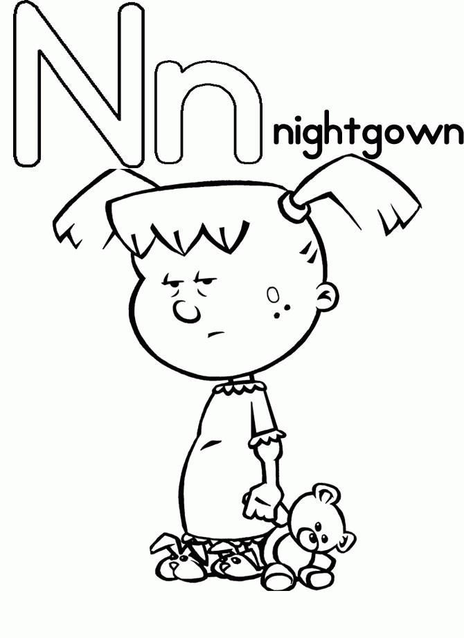 Letter N Preschool Coloring Pages - Coloring Home