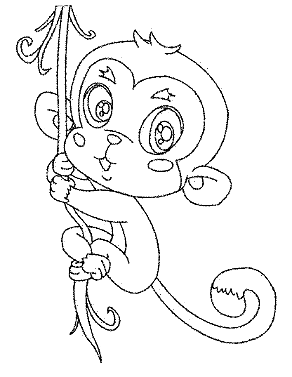 Cute Baby Monkey Coloring Pages Printables - Coloring Home