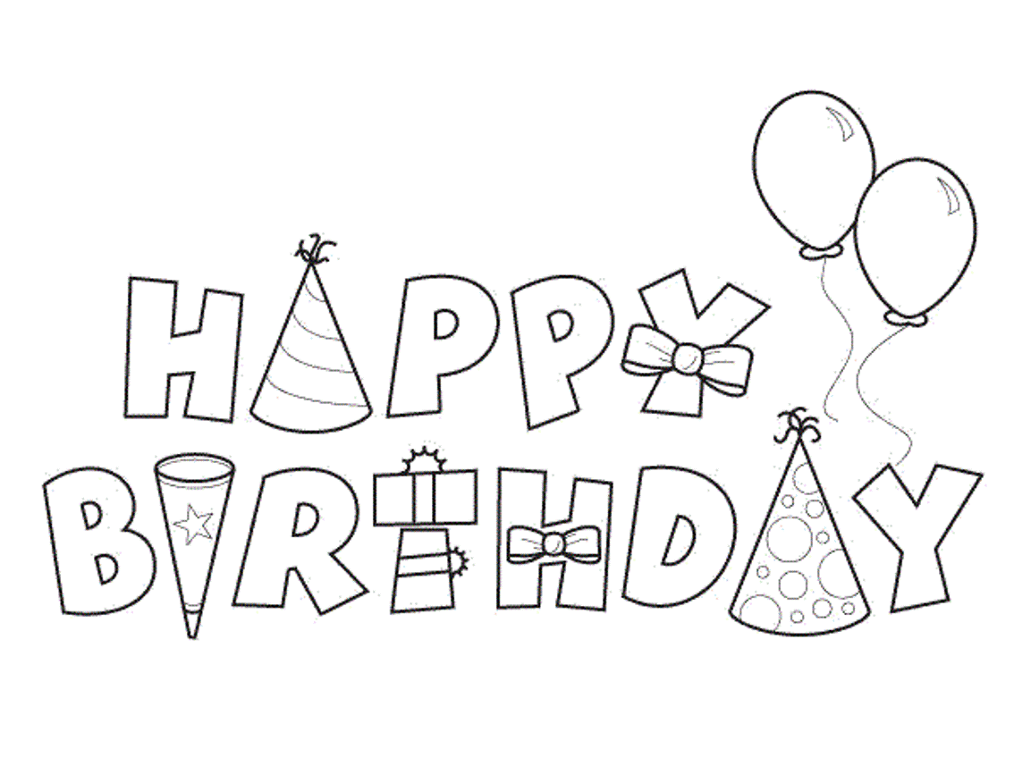 Free Happy Birthdaycoloring Pages - Coloring Home
