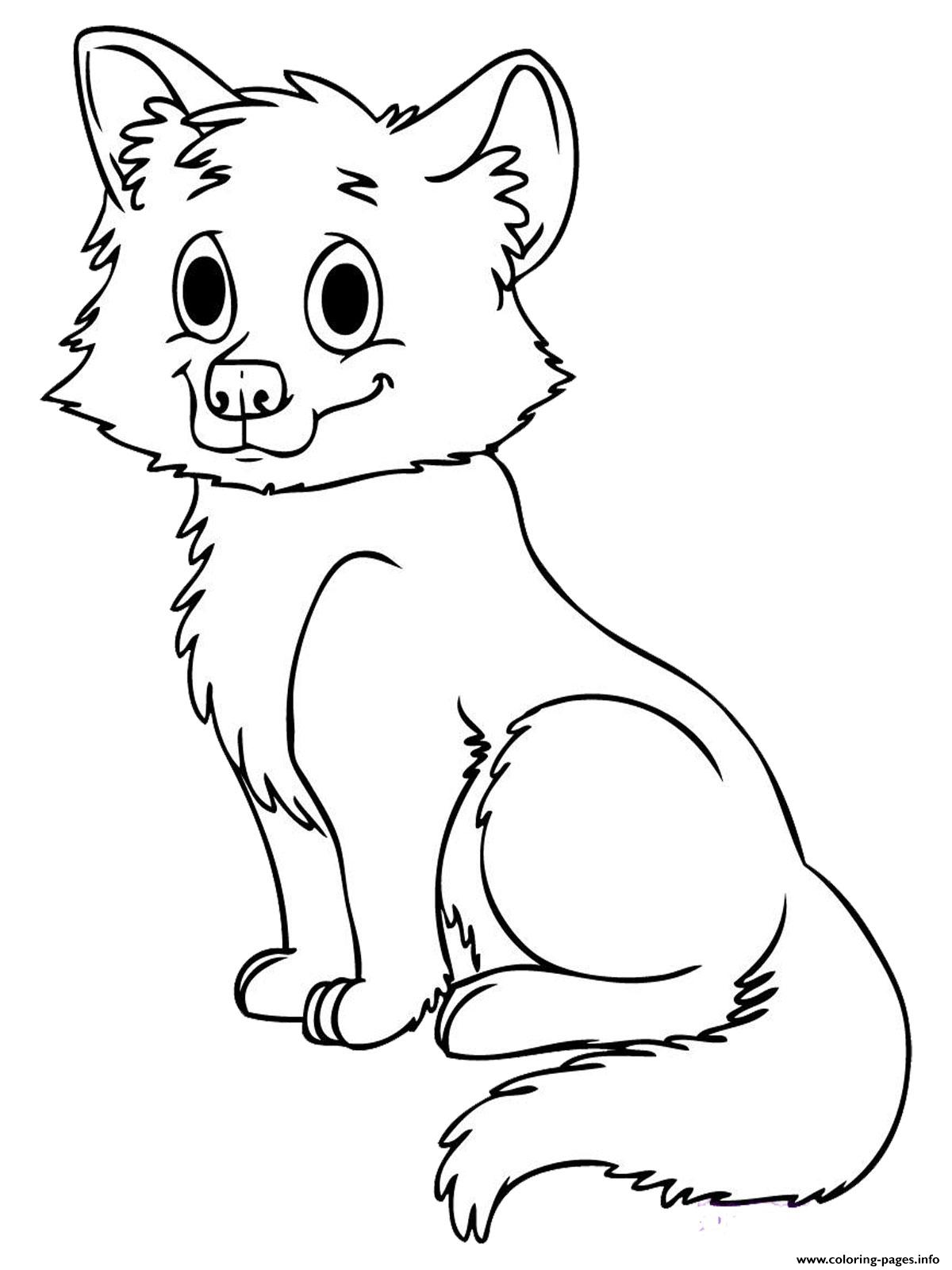 Print cute baby wolf Coloring pages