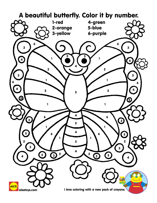 Butterfly Worksheet Color By Number
