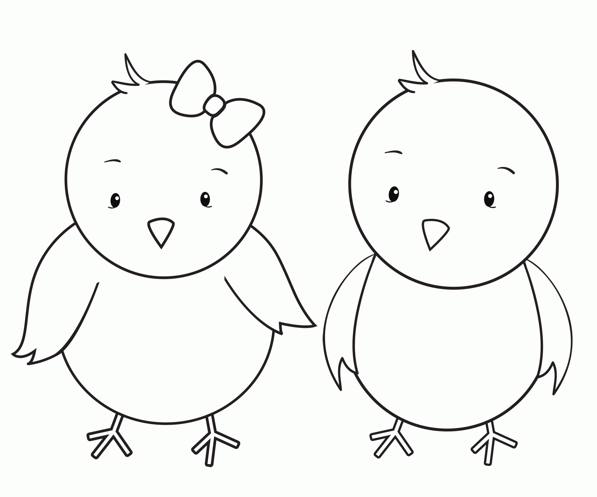 Easter Chicks Coloring Page - Coloring Home