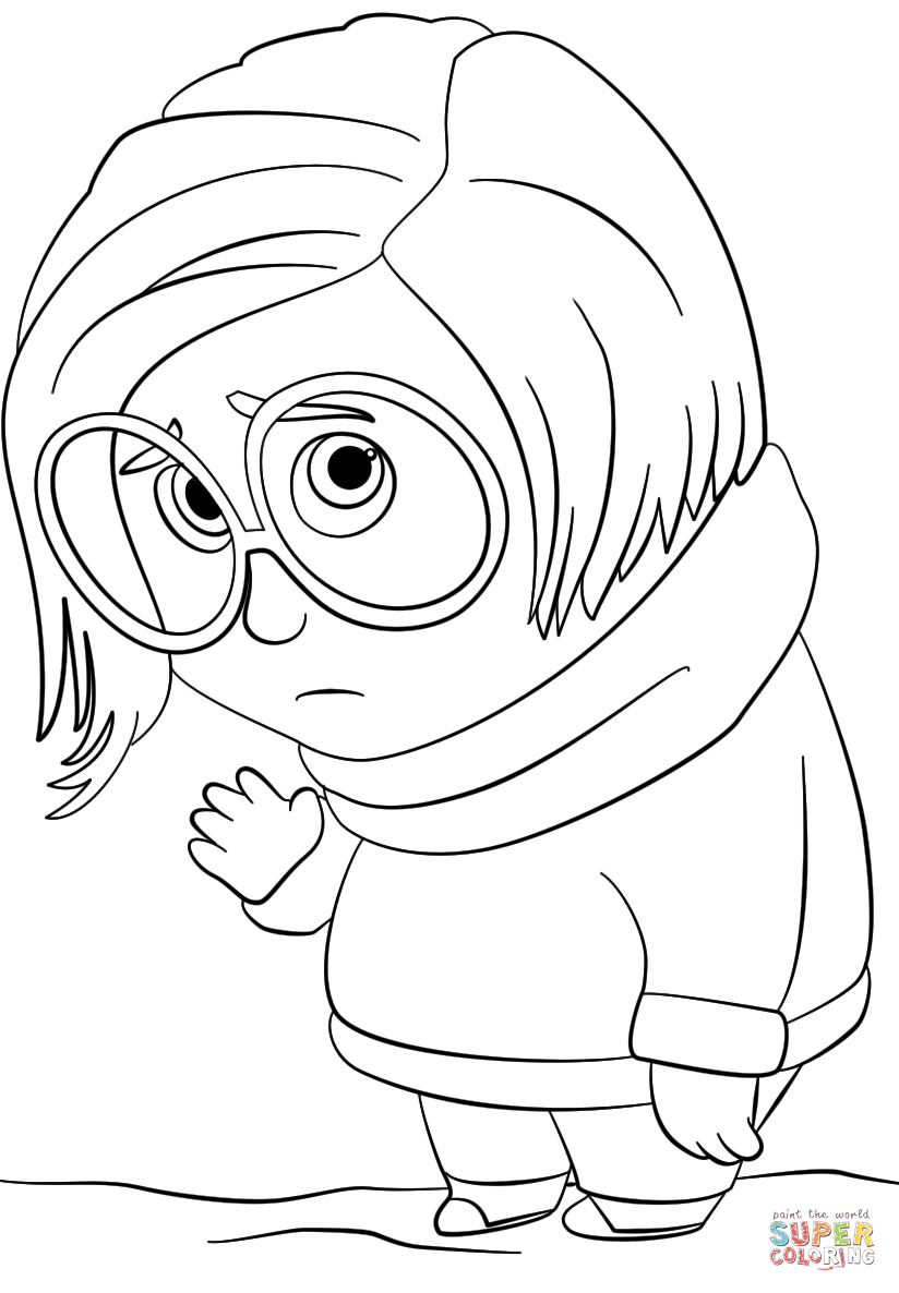 Inside Out Sadness coloring page | Free Printable Coloring Pages