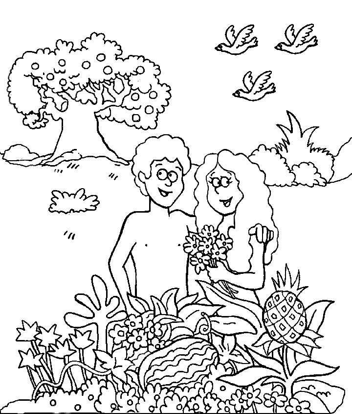 adam and eve and snake coloring. adam and eve in the garden of ...