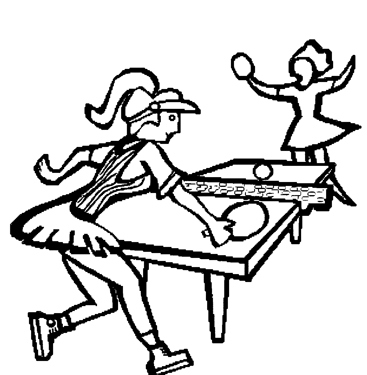 Playing Table Tennis Coloring Page | Wecoloringpage